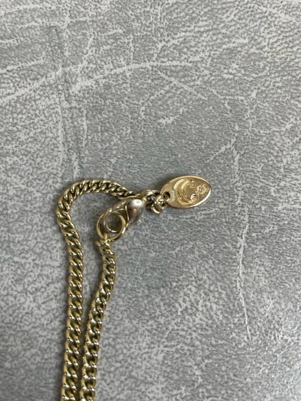 Charming Charlie Gold-Tone Teardrop Necklace with Blue and Amber Accents
